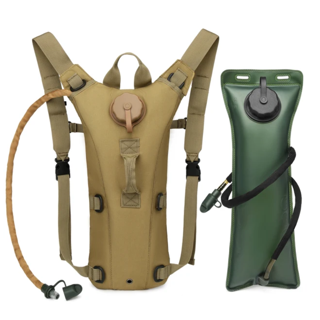 Grüner 3L Hydrationsrucksack mit Trinksystem. Ideal für Camping & Outdoor-Abenteuer.