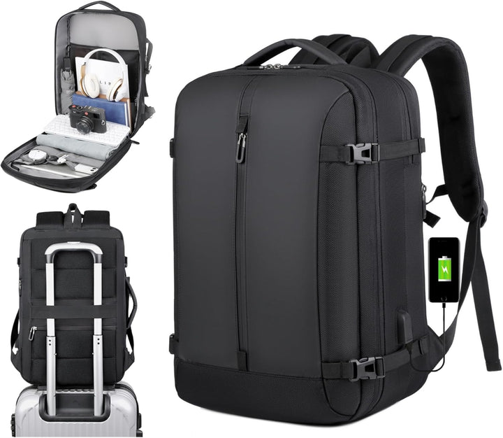Unisex 40L Reiserucksack: wasserdicht, erweiterbar, mit USB-Anschluss. Ideal für Reise & Pendeln.