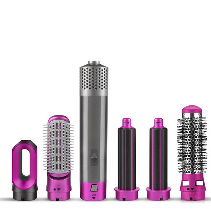 Unisex 6-in-1 Heißluftstyler für Locken, Glätten, Volumen. Vielseitiges Haarstyling für Damen & Herren.