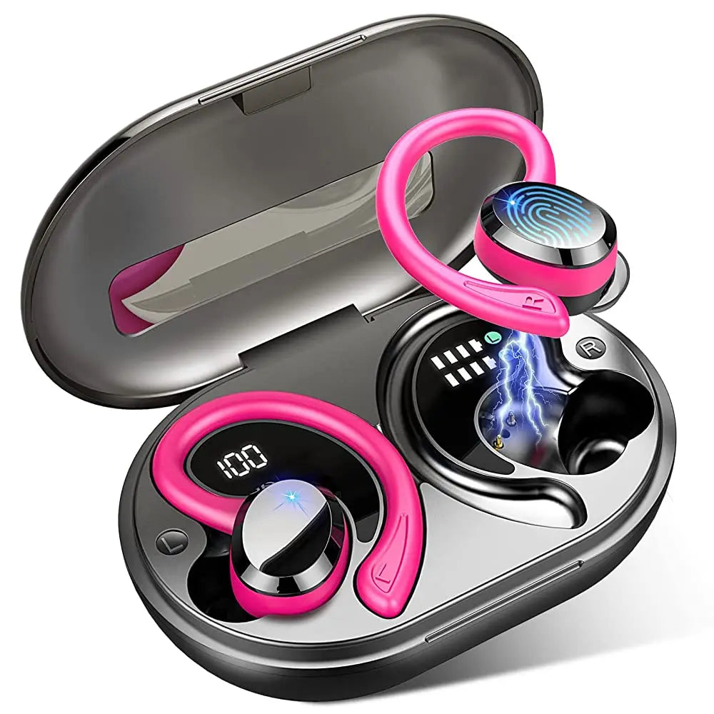 Kompakte AeroTune Drahtlos-Ohrhörer und Ladecase, perfekt als mobiles Audio-Gadget für Pendler.