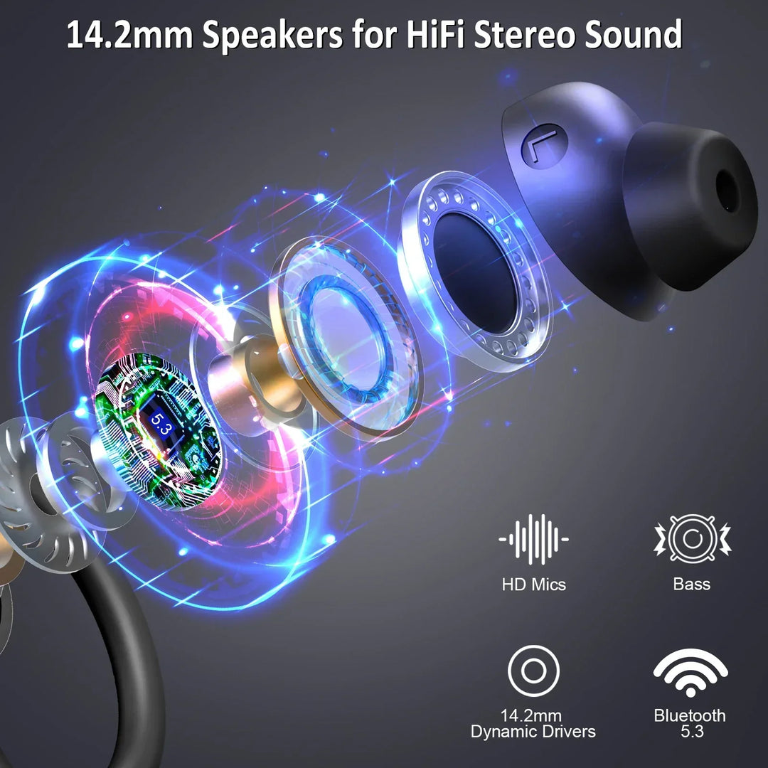 Komfortable AeroTune In-Ear Ohrhörer für kabellosen Musikgenuss unterwegs. Ergonomisches Design.