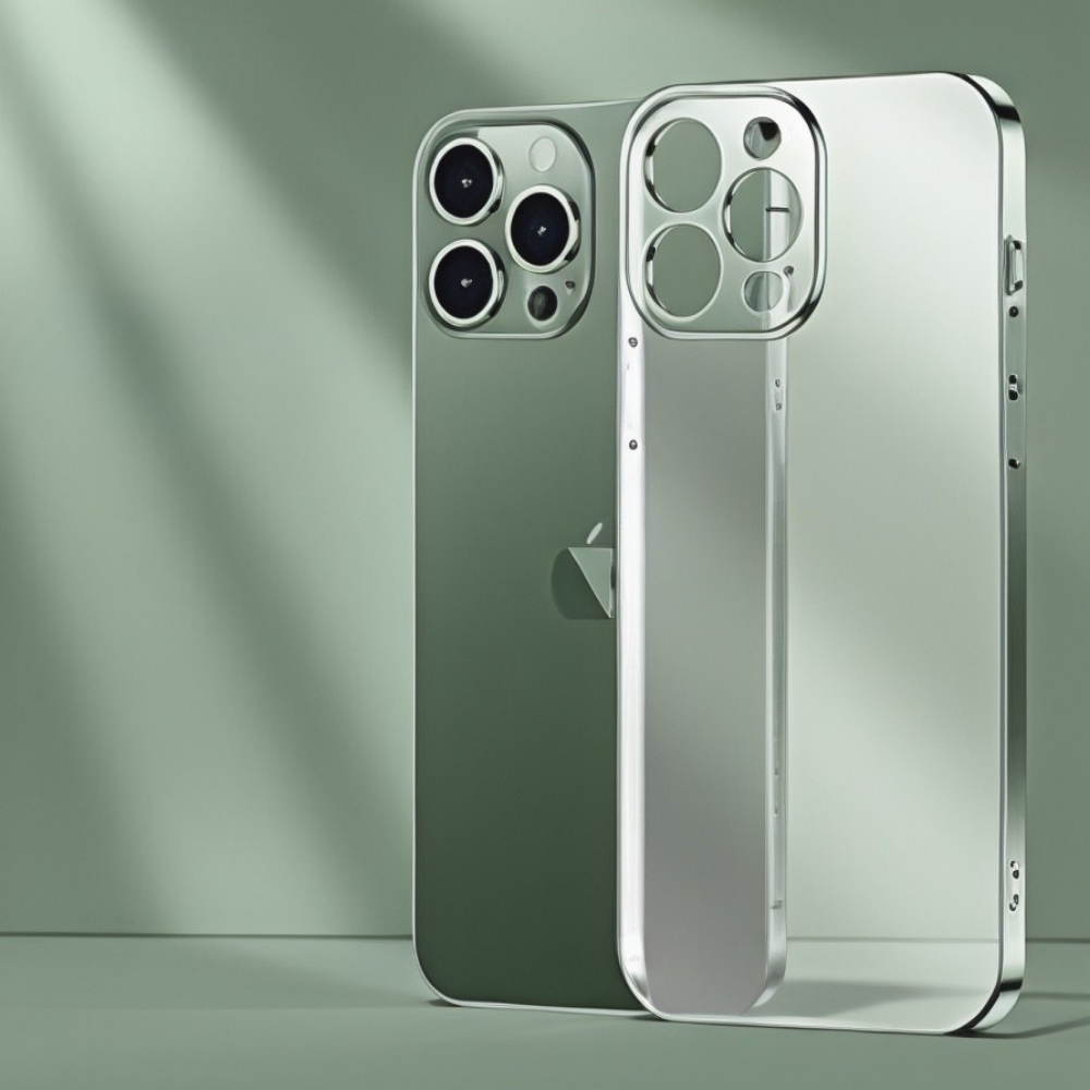 Vorderansicht der Premium Aluminium Schutzhülle, freier Zugang zu allen iPhone Funktionen.