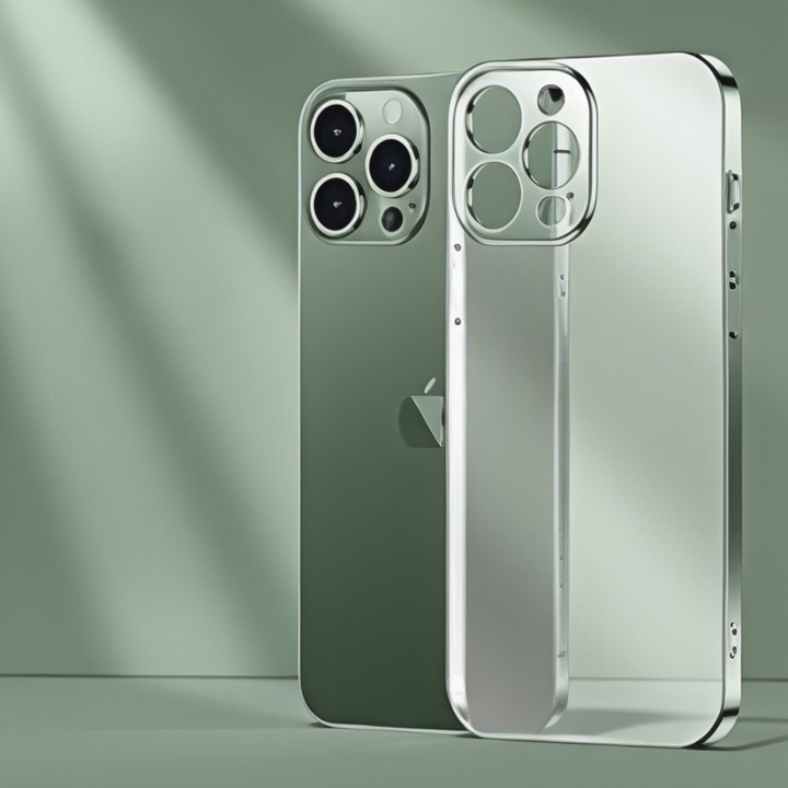 Vorderansicht der Premium Aluminium Schutzhülle, freier Zugang zu allen iPhone Funktionen.