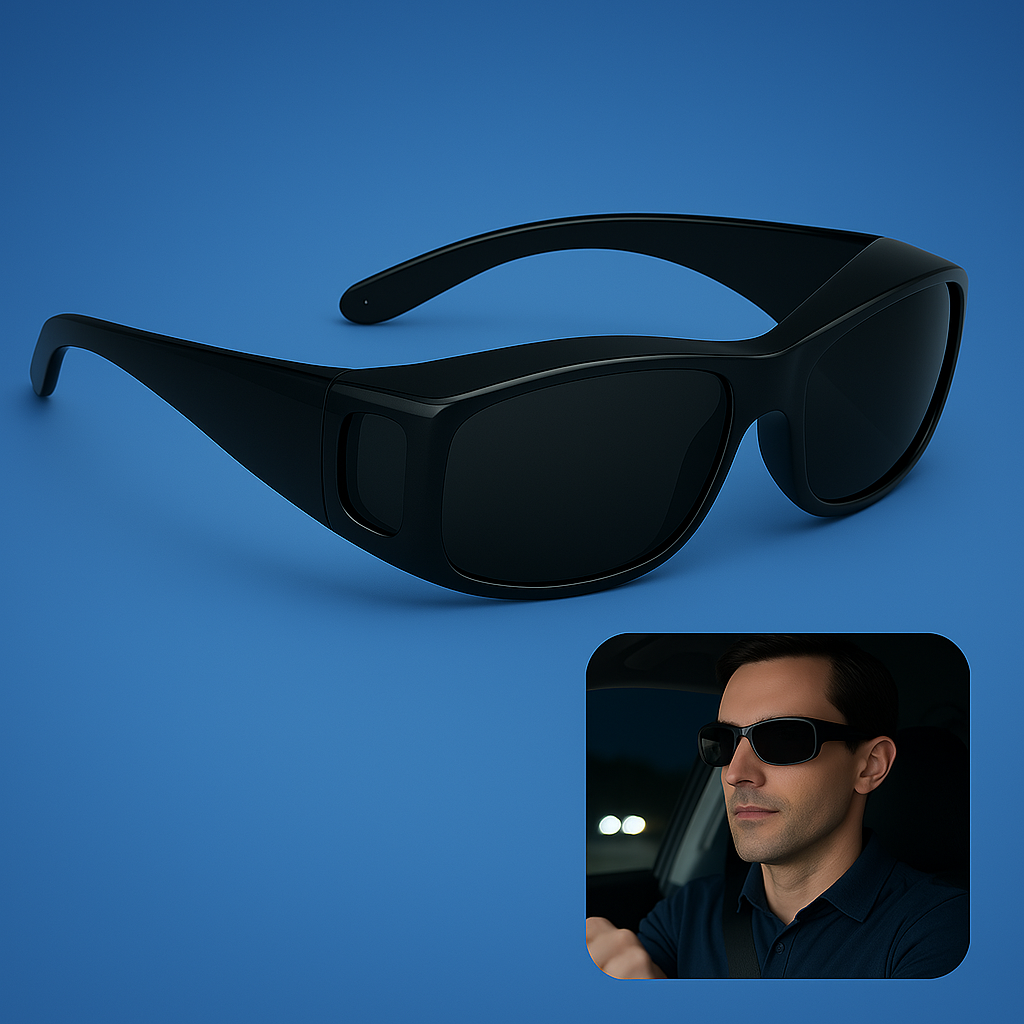 Gegen Blendung bei Nacht: Unisex Fahrbrille mit gelben Gläsern für klare Sicht, erhöht die Sicherheit beim Autofahren.