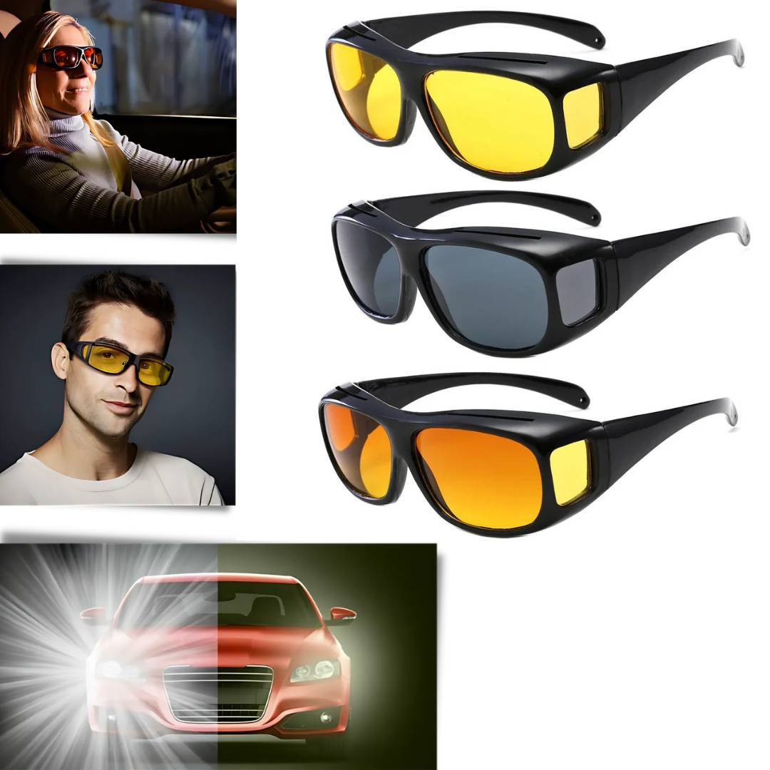 Blendfreie Nachtsichtbrille (Unisex) mit UV-Schutz, erhöht Sicherheit und Sicht bei Dämmerung und Dunkelheit.