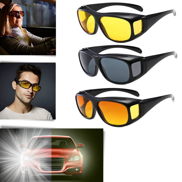 Blendfreie Nachtsichtbrille (Unisex) mit UV-Schutz, erhöht Sicherheit und Sicht bei Dämmerung und Dunkelheit.