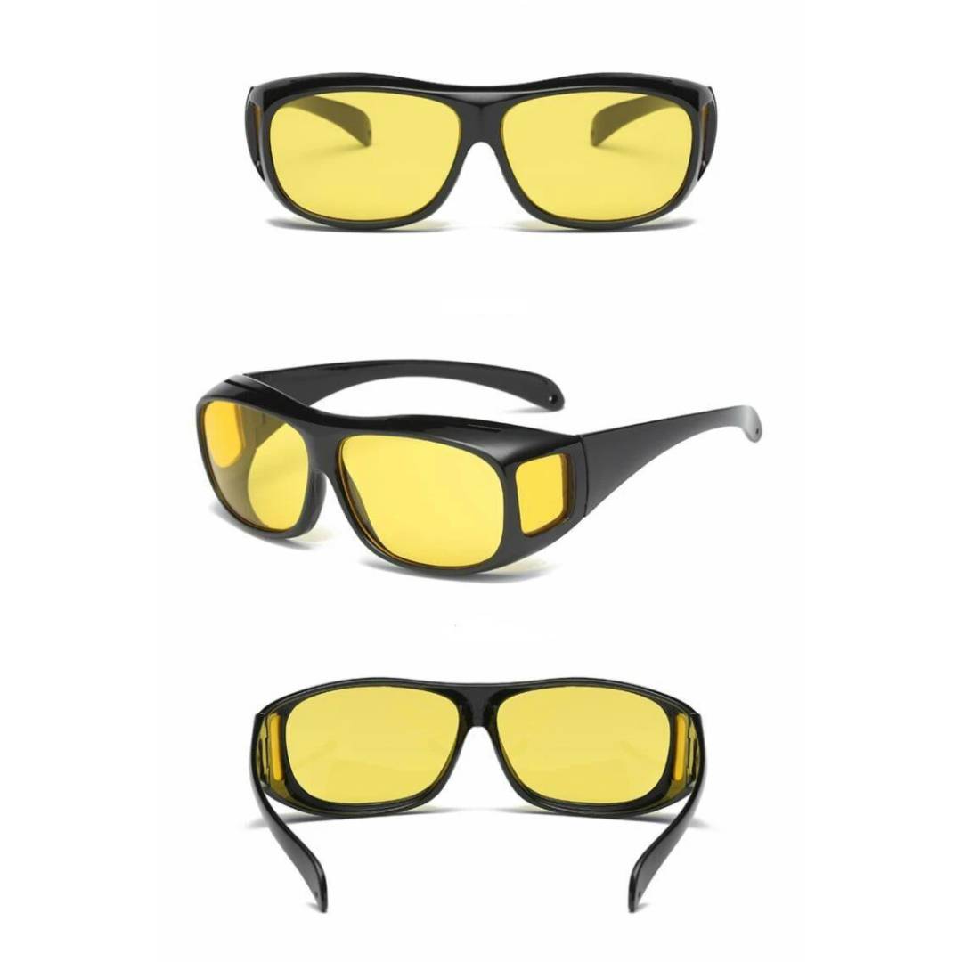 Komfortable Unisex Fahrbrille mit Anti-Blend-Funktion, gelbe Linsen für klare Nachtsicht und UV-Schutz.