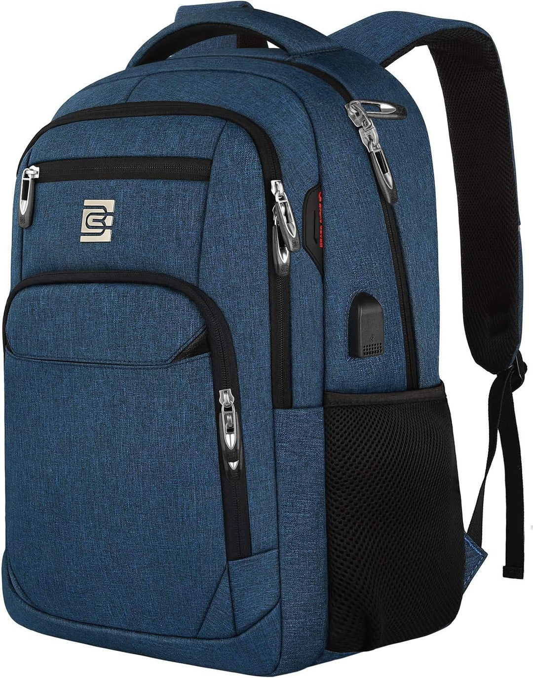 Sicherer Rucksack für Schule, Uni, Arbeit mit Laptopfach, USB-Ladeanschluss und Diebstahlschutz.