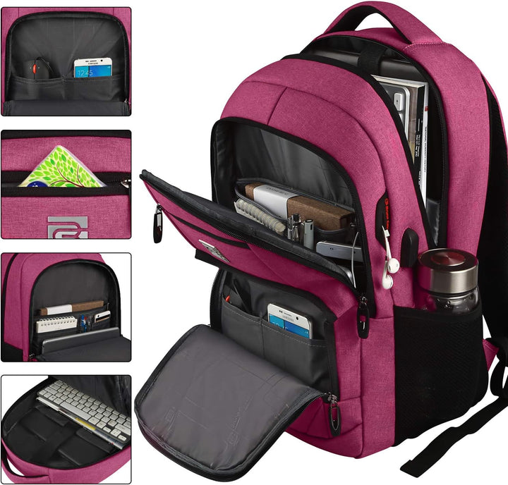 Funktionaler Pendler-Rucksack unisex, wasserabweisend, mit USB und Diebstahlschutz.