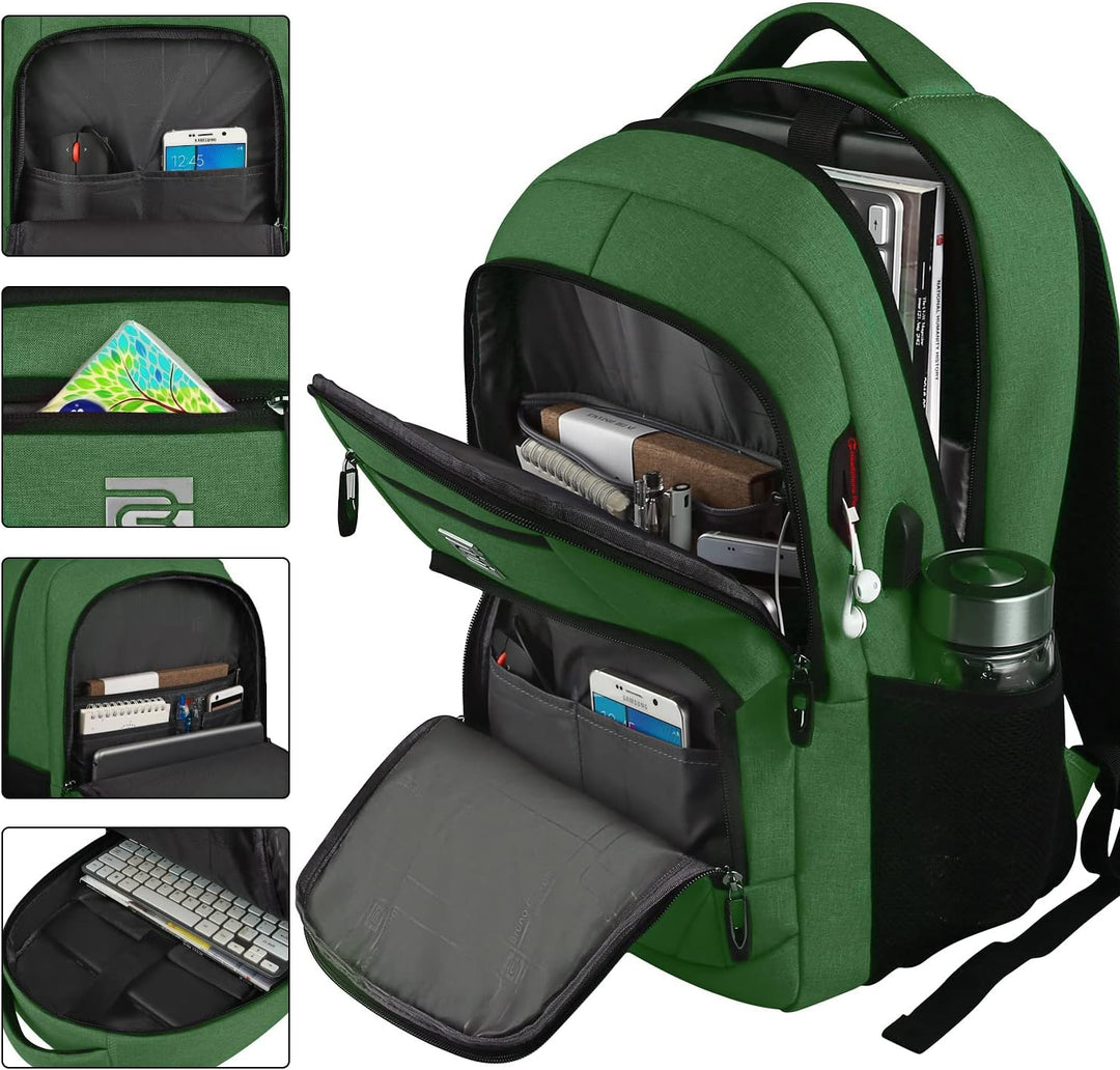 Gepolsterter Anti-Diebstahl Laptop-Rucksack, wasserabweisend, ideal für sichere Technik-Transporte.