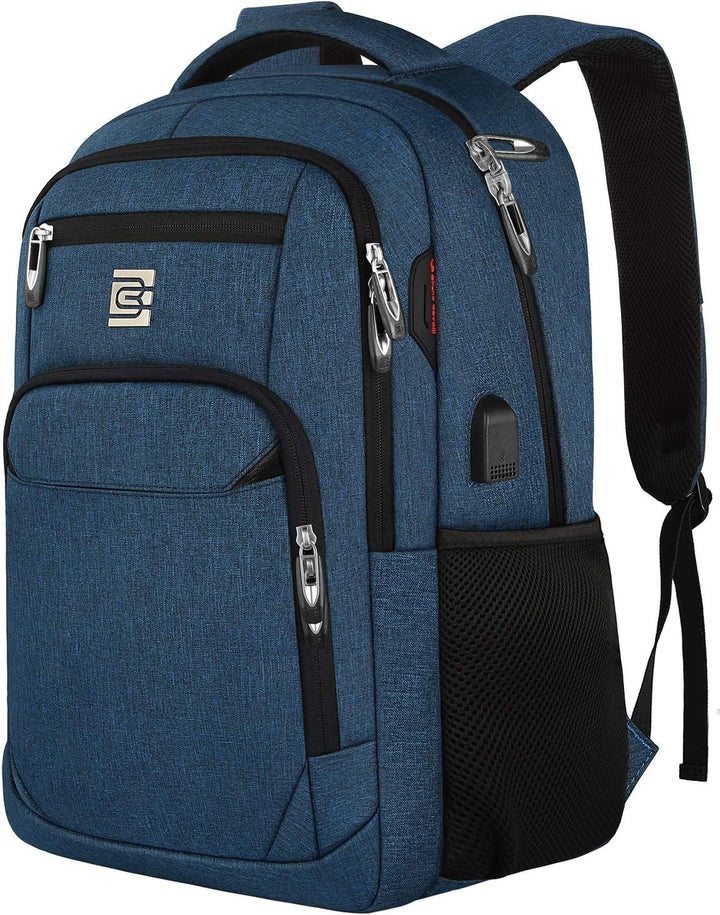 Sicherer Laptop-Rucksack unisex mit gepolstertem Fach und Ladeanschluss für digitale Nomaden.