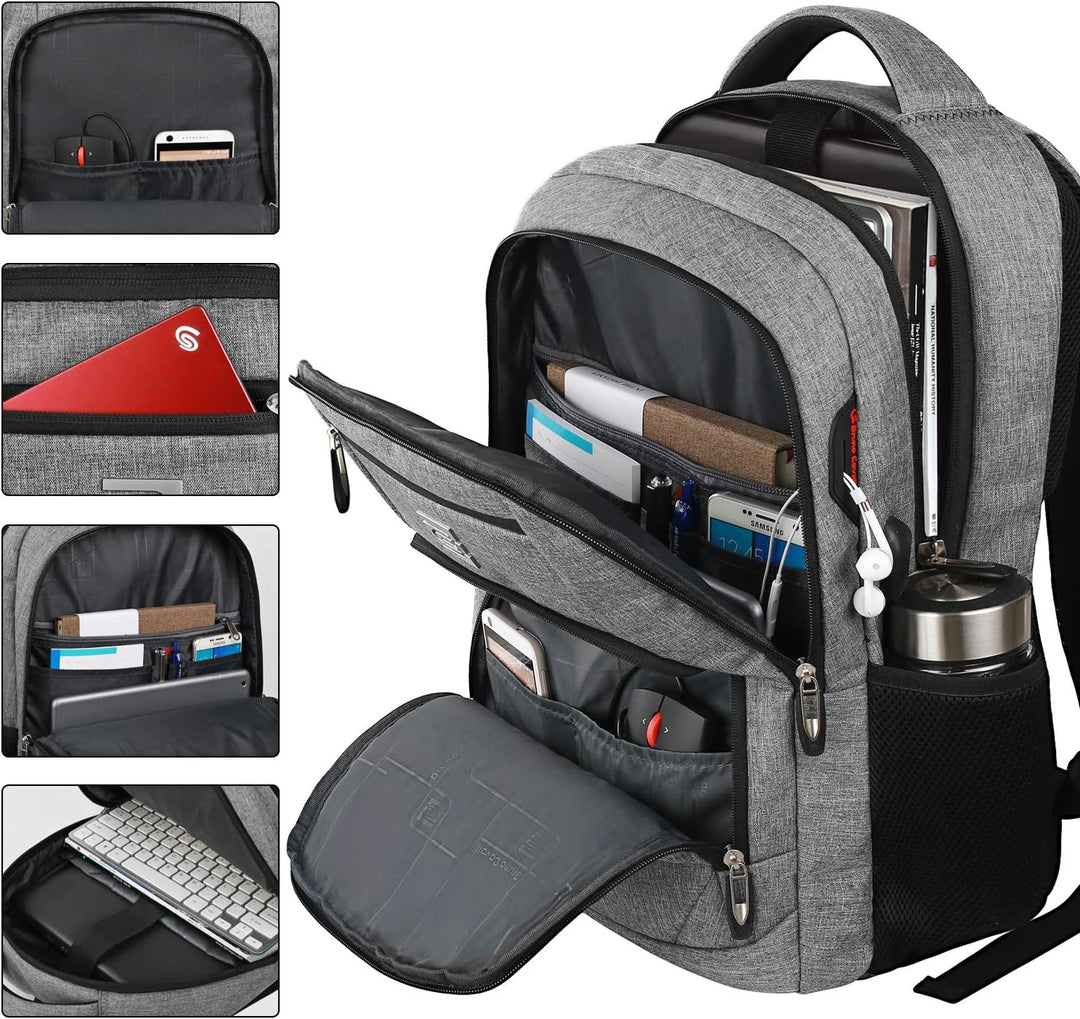 Wasserabweisender Anti-Diebstahl Rucksack, gepolstert, mit USB-Ladeanschluss für jede Witterung.