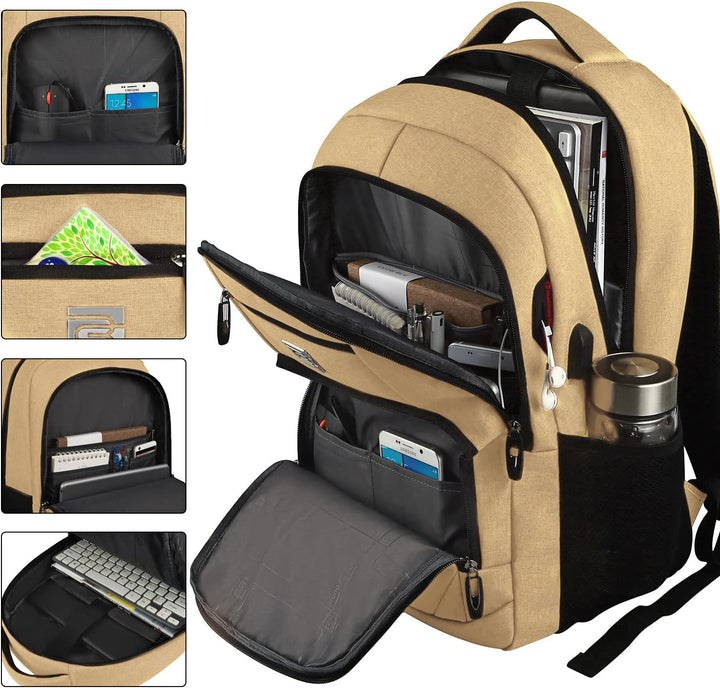 Multi-funktionaler Anti-Diebstahl Rucksack mit USB, perfekt für Reisen, Büro und Alltag.