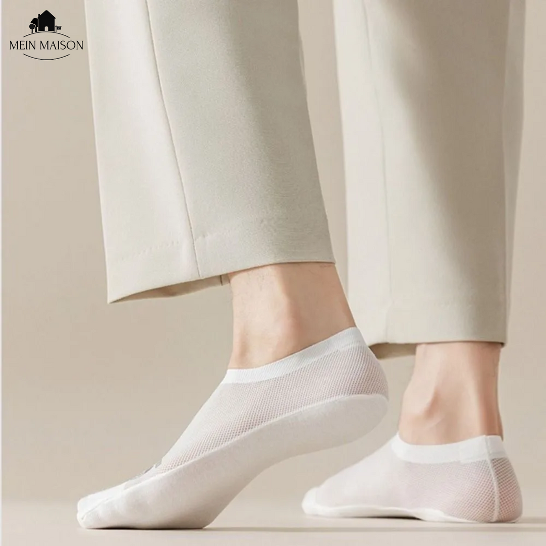 Atmungsaktive Anti-Rutsch Sportsocken in Grau. Für Damen & Herren, verhindern Rutschen im Schuh.