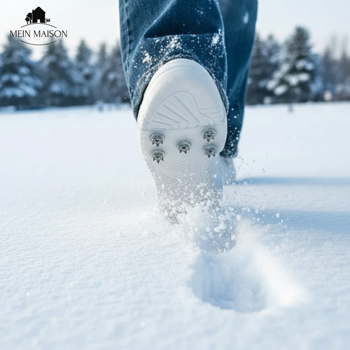 Einfach anzubringende Anti-Rutsch-Spikes für Schuhe. Verbessert Traktion & Sicherheit auf Eis & Schnee.
