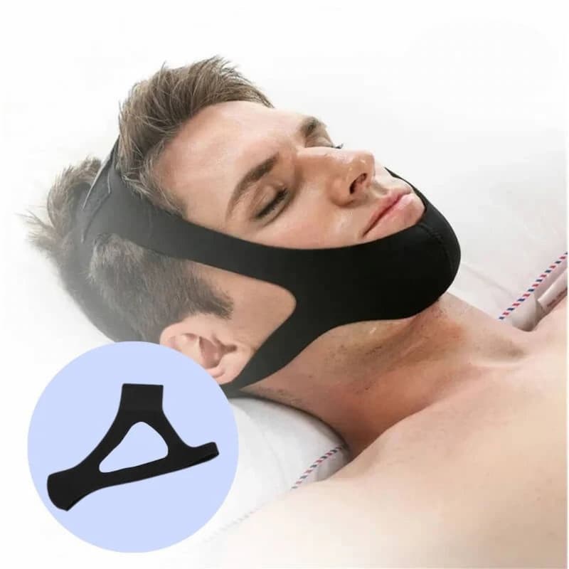 Verstellbarer Unisex Anti-Schnarch-Gurt zur Kieferstütze, fördert gesunden Schlaf und reduziert Schnarchen effektiv.