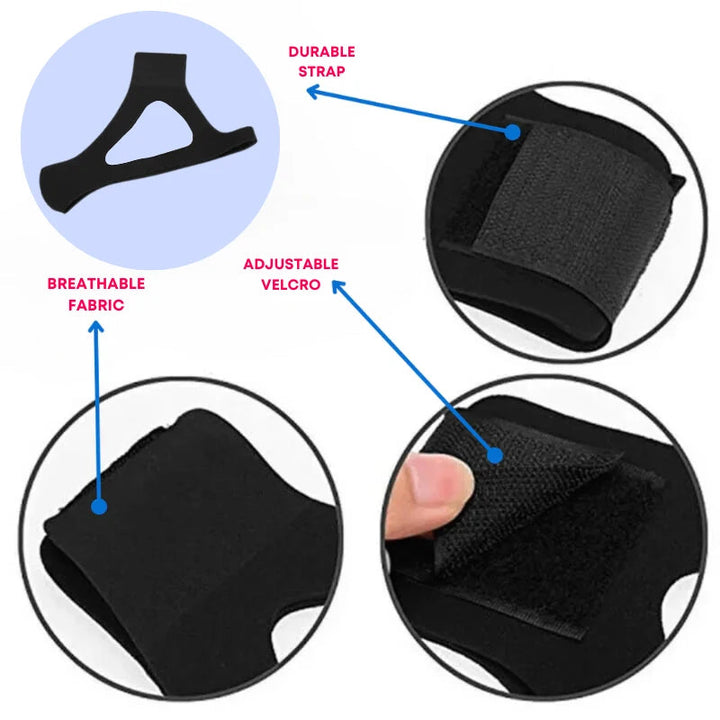 Ergonomischer Unisex Kinnriemen gegen Schnarchen, atmungsaktiv und bequem für ungestörte, ruhige Nächte.