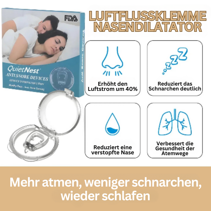 Effektiver Anti-Schnarch-Nasenclip für eine verbesserte Schlafqualität und entspannte, schnarchfreie Nächte.