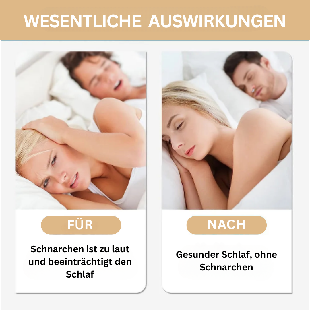 Flexibler Silikon-Nasenclip gegen Schnarchen; sorgt für offene Atemwege, gesunden Schlaf und nächtliche Erholung.