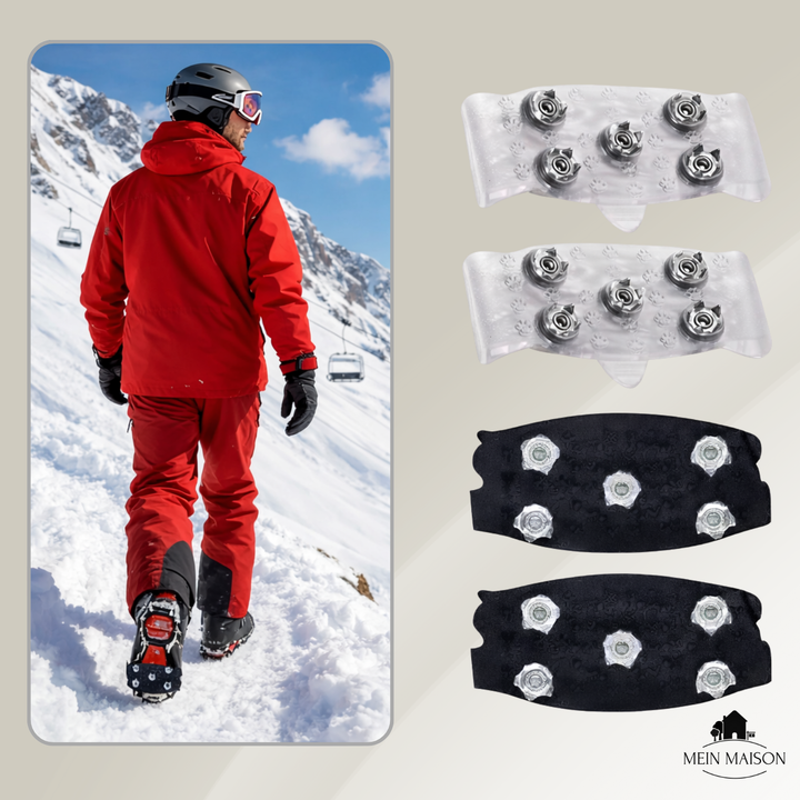 Langlebige AntiSlide Eisspikes aus Edelstahl, bieten effektiven Rutschschutz auf Eis & Schnee.