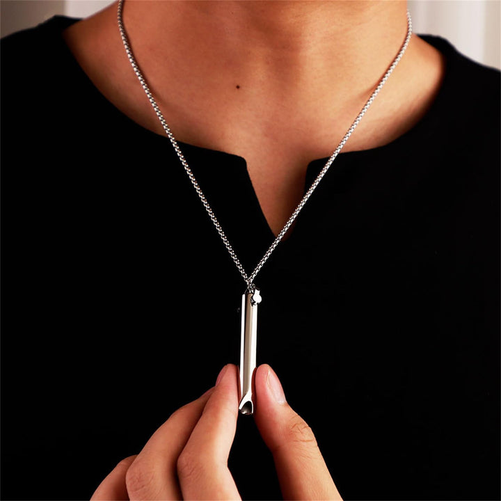Gesundheitsfördernde Unisex Kette, rechteckig, zum Stressabbau. Achtsamkeitsschmuck für Fokus & Entspannung im Alltag.