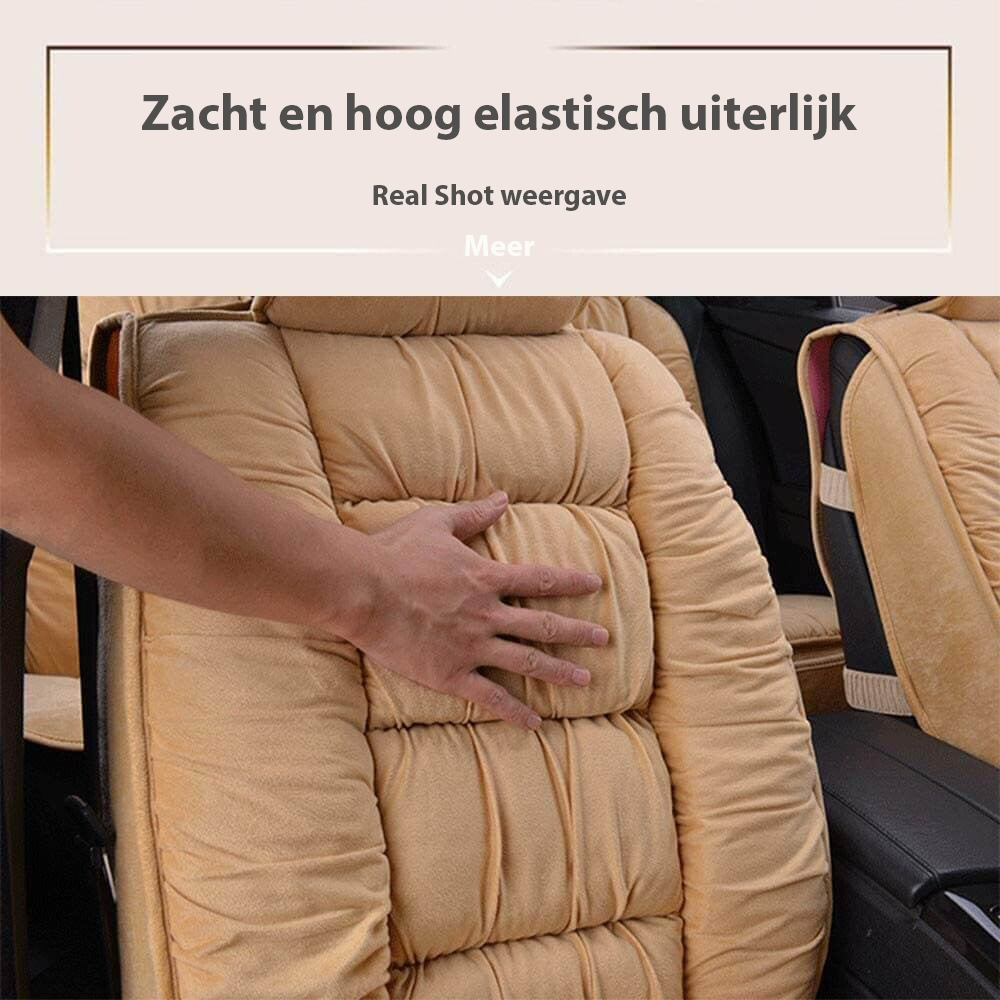 Luxuriöses Plüschkissen in Schwarz, steigert den Fahrkomfort. Ein atmungsaktives Autozubehör für alle.