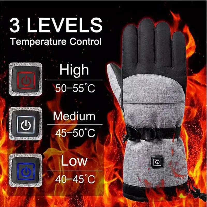 Robuste, wasserdichte & winddichte beheizbare Handschuhe für Herren & Damen, ideal für lange Outdoor-Einsätze.