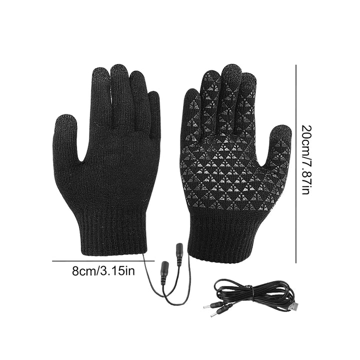 Robuste Outdoor Handschuhe, beheizbar, mit USB-Ladefunktion, rutschfest & Touchscreen, unisex, grau/schwarz.