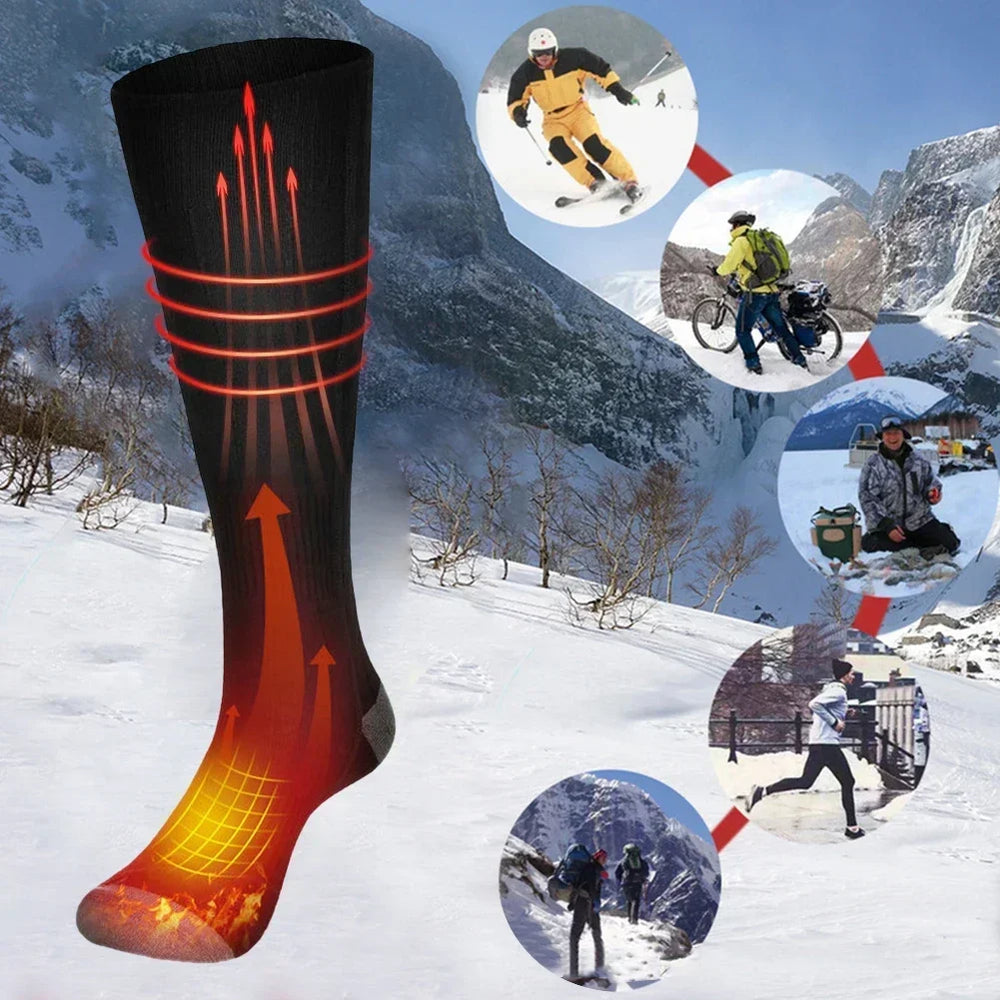 Unisex Heizsocken für Skifahren, Wandern & Wintersport. Mit Powerbank & 3 Wärmestufen gegen kalte Füße.