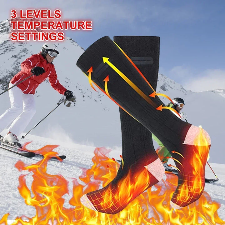Warme Unisex Thermosocken mit integrierter Heizung & Powerbank. Perfekt für Outdoor-Abenteuer & kalte Tage.