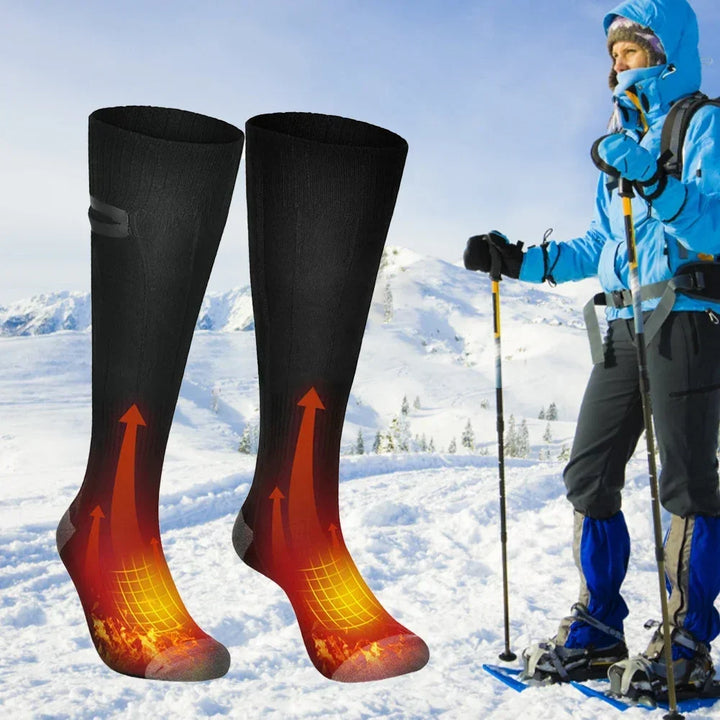 Komfortable Powerbank-Socken für Herren & Damen. 3 Heizstufen für anhaltende Wärme bei allen Winteraktivitäten.