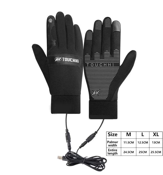 Unisex beheizte Winterhandschuhe, wasserdicht & touchscreen-fähig, ideal für Outdoor-Aktivitäten und warme Hände.