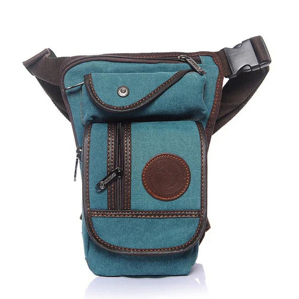 Robuste schwarze Reitertasche aus Canvas, als Beintasche für Damen & Herren im Pferdesport oder Outdoor.