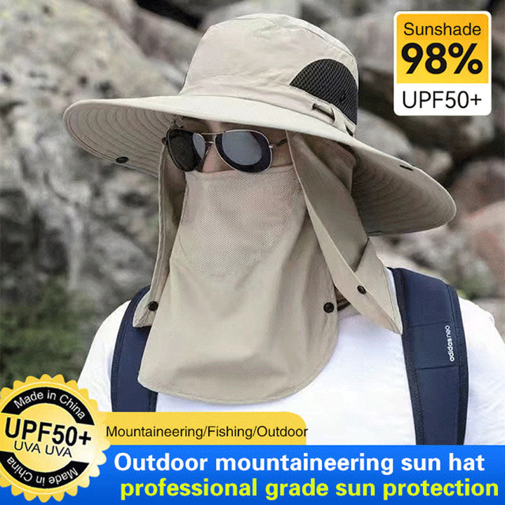 Robuster Unisex Wanderhut mit breiter Krempe und UV-Schutz, ideal für Outdoor-Abenteuer & Camping.