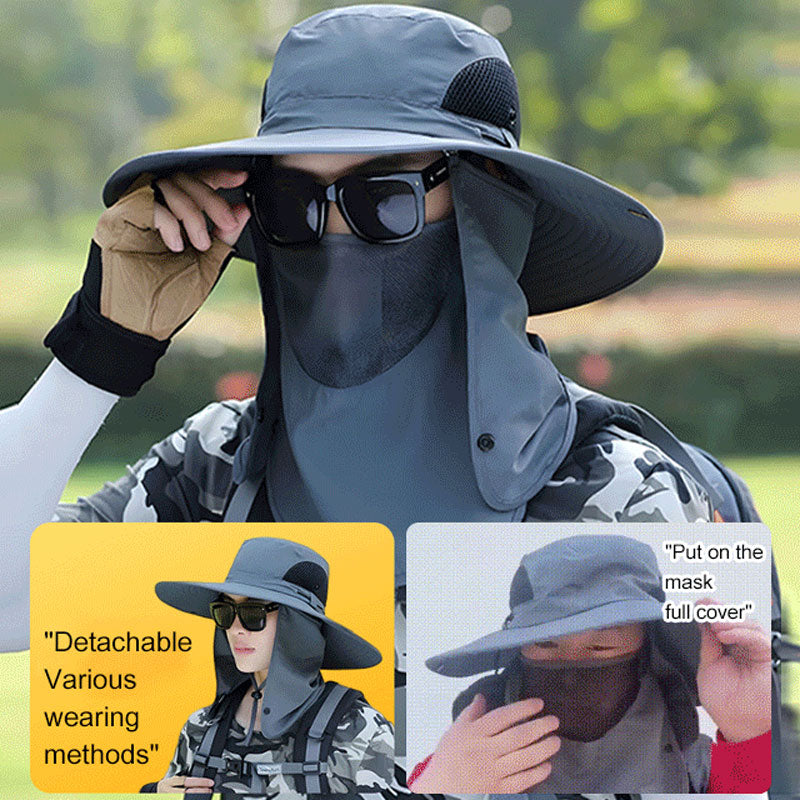 Sonnenhut unisex mit hohem UV-Schutz und Nackenschutz, atmungsaktiv für Bergsteigen & Outdoor-Sport.