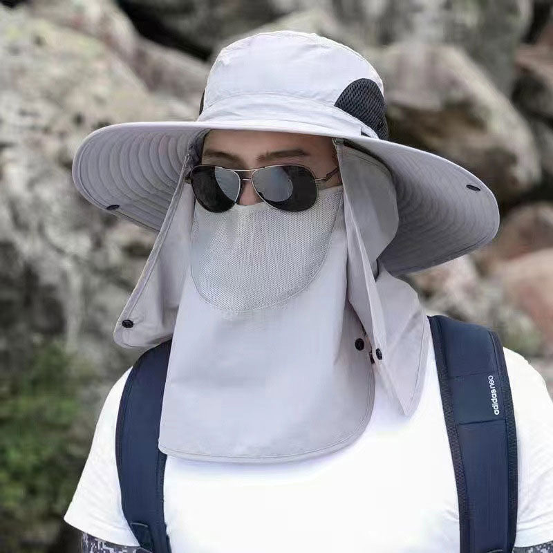 Unisex Sonnenhut mit Nacken- und Gesichtsschutz, UV-Schutz und atmungsaktiv für lange Outdoor-Touren.