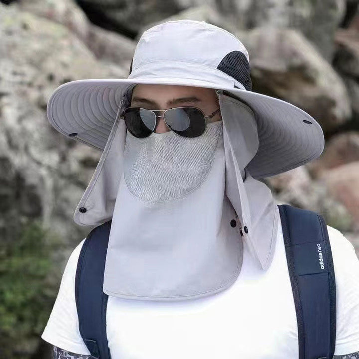 Unisex Sonnenhut mit Nacken- und Gesichtsschutz, UV-Schutz und atmungsaktiv für lange Outdoor-Touren.