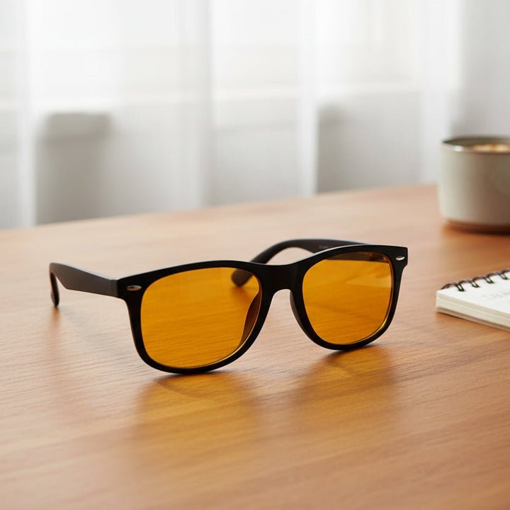 Unisex Blaulichtfilter Brille mit quadratischem Plastikrahmen für digitalen Komfort & Augenentlastung.
