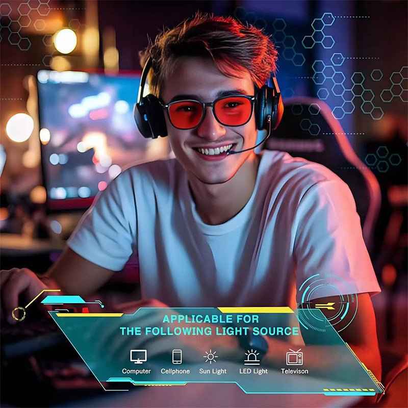Blaulichtfilter-Brille Unisex mit gelben Gläsern gegen digitale Augenbelastung & für bessere Nachtruhe.
