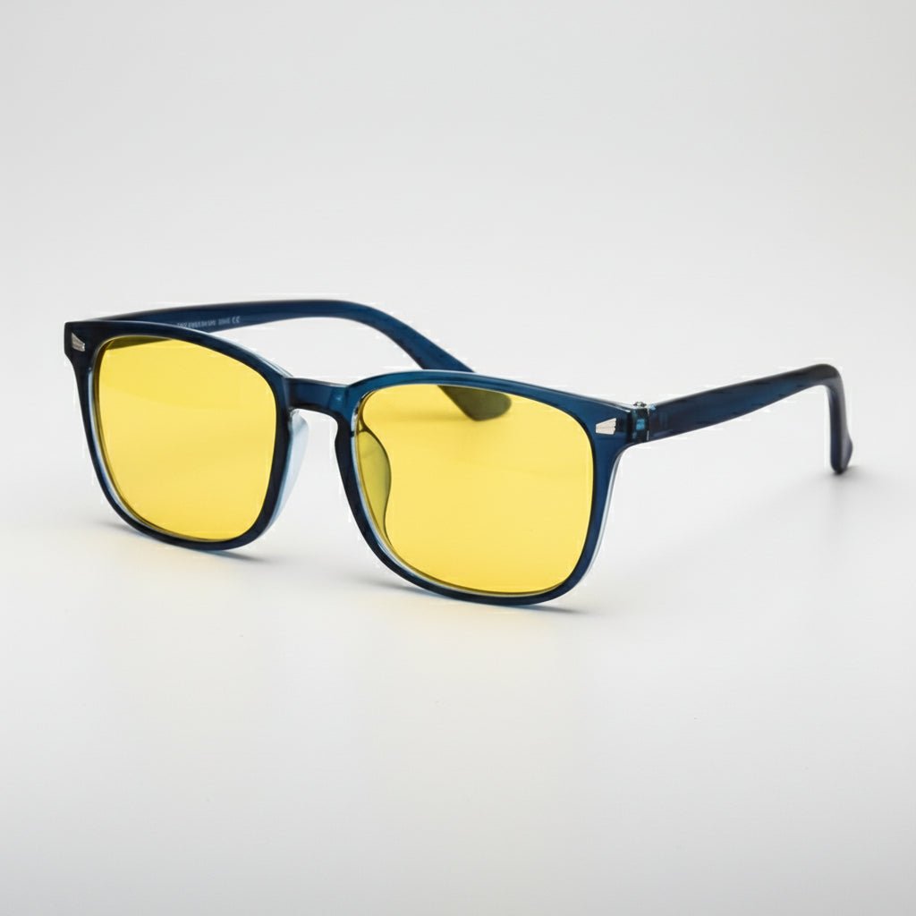 Schicke Unisex Blaulichtfilter-Brille, fördert Augengesundheit & verbessert Wohlbefinden digital.