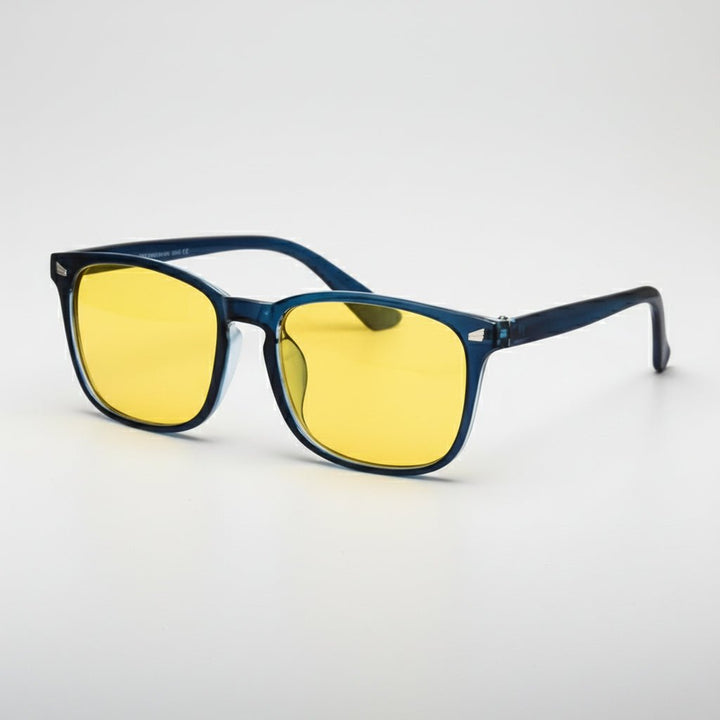 Schicke Unisex Blaulichtfilter-Brille, fördert Augengesundheit & verbessert Wohlbefinden digital.