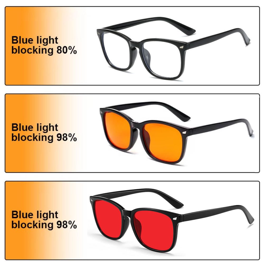Verbessern Sie Ihre Schlafqualität: Unisex Blaulichtfilter-Brille mit speziellen Gläsern.