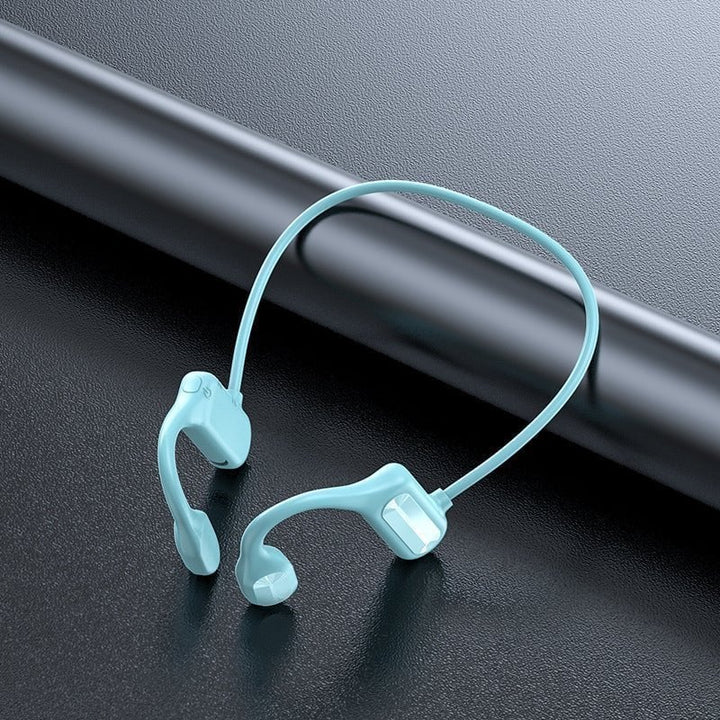 Stylische Unisex Bluetooth Knochenleitungskopfhörer, offenes Ohr Design, modern & funktional.