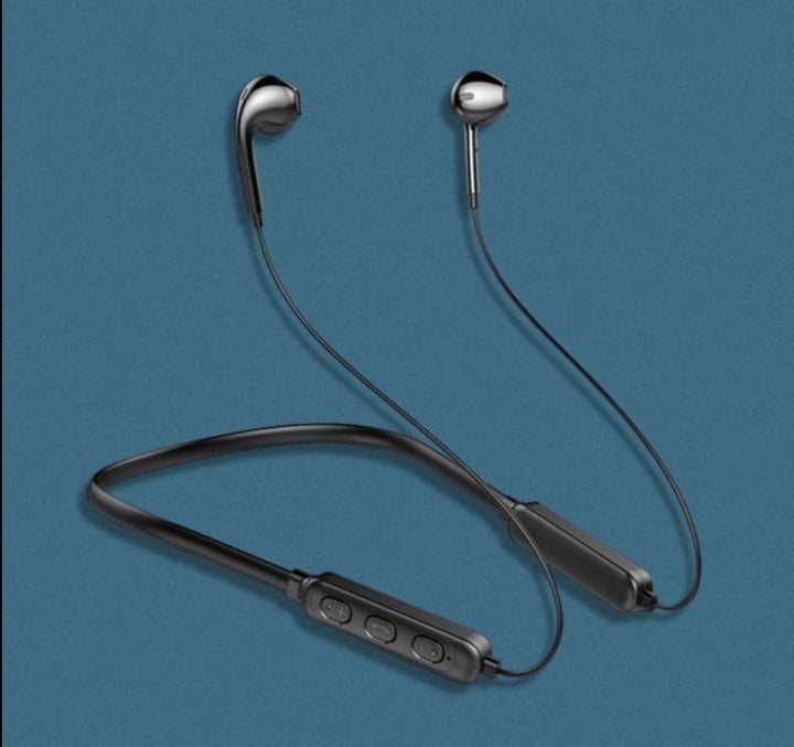 Sportliche Bluetooth-Ohrhörer mit Nackenbügel, ideal für Training & Laufen; wasserdicht, sicherer Halt, klare Audioqualität.