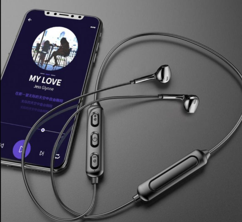 Unisex kabellose Bluetooth-Ohrhörer Pro mit flexiblem Nackenbügel für komfortablen, ganztägigen Musikgenuss unterwegs.
