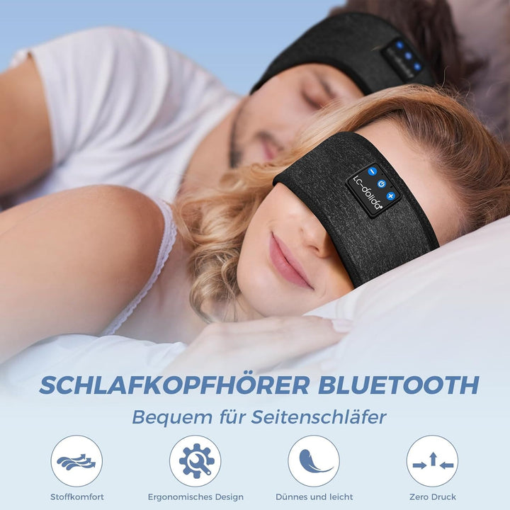 Kabellose Bluetooth Schlafkopfhörer mit Noise Cancelling, perfekt als Schlafhilfe für erholsame Nächte.