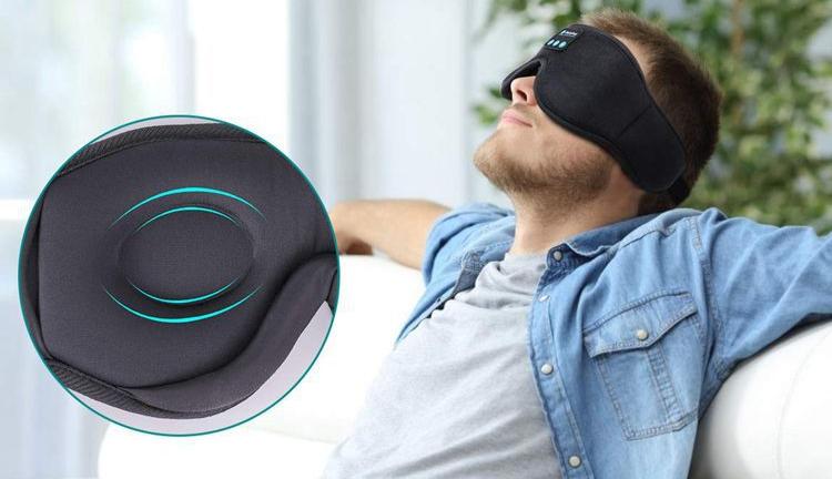 Unisex Bluetooth-Schlafmaske mit Hi-Fi-Sound für erholsamen Schlaf; bequem & kabellos Musik hören.
