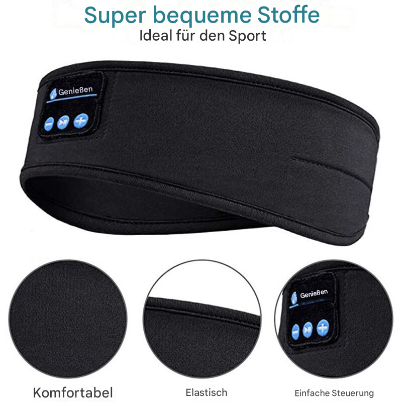 Bluetooth-Schlafmaske mit integrierten Kopfhörern für entspannende Musik & ungestörten Schlaf.