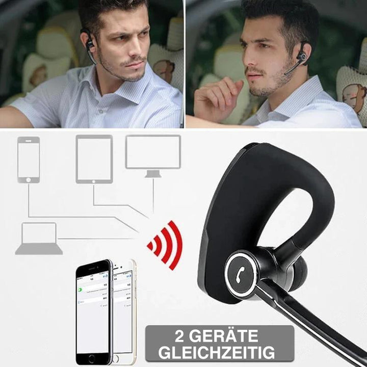 Kompakter Bluetooth Kopfhörer mit Ladecase, kabellos, perfekt für Business & Reisen. Lange Akkulaufzeit.