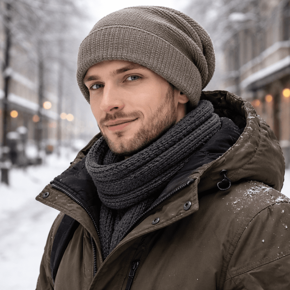 Stilvolle Slouchy-Beanie Chillia. Modische Unisex-Mütze für gemütliche Freizeit im Herbst & Winter.